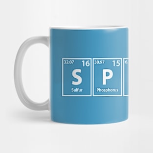 Splines (S-P-Li-N-Es) Periodic Elements Spelling Mug